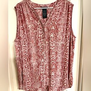 Red snake print blouse